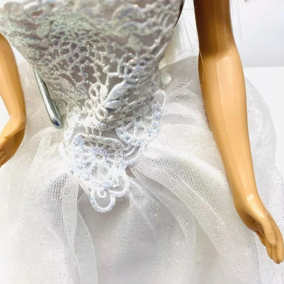 MATTEL BARBIE Doll Blond Hair Battery Operated White Wedding Gown Dress 12"Tall - Picture 5 of 13